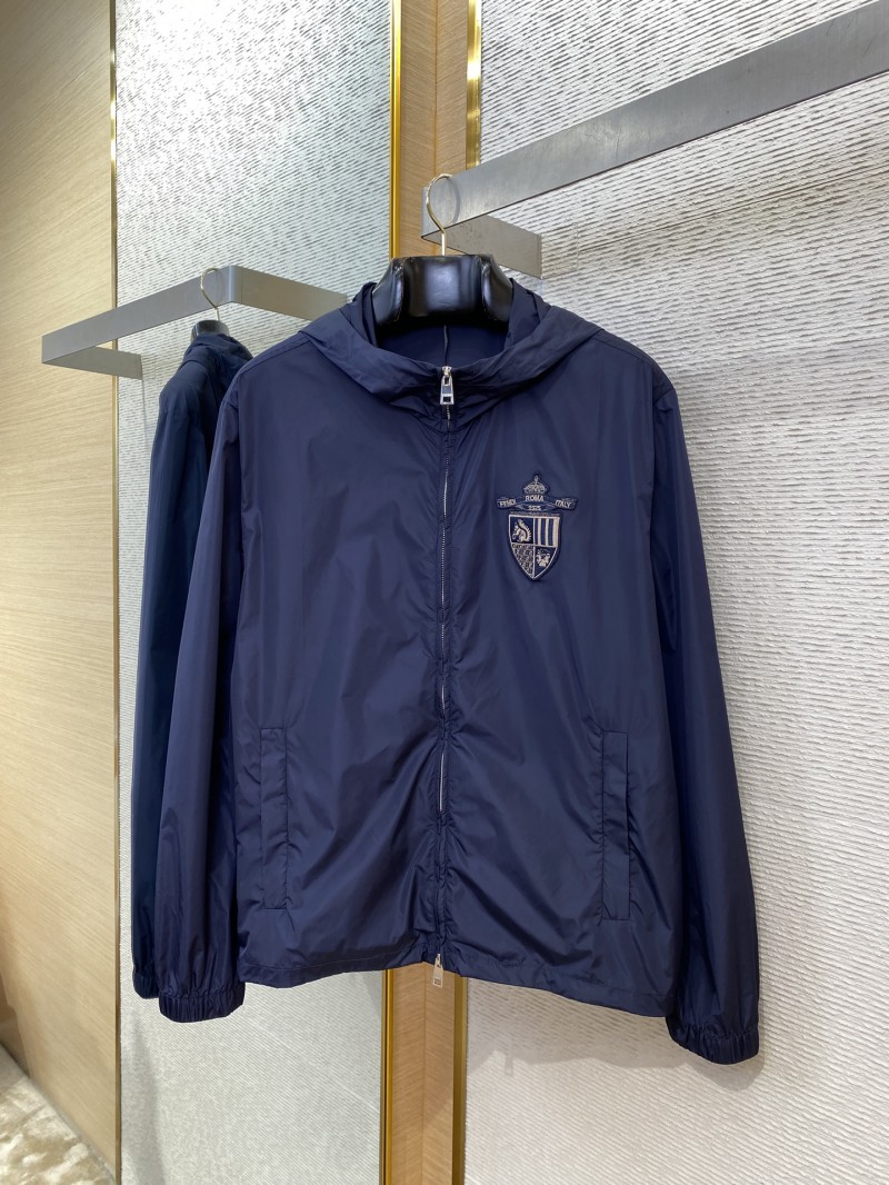 Fendi Badge Embroidered Hooded Jacket Coat 4