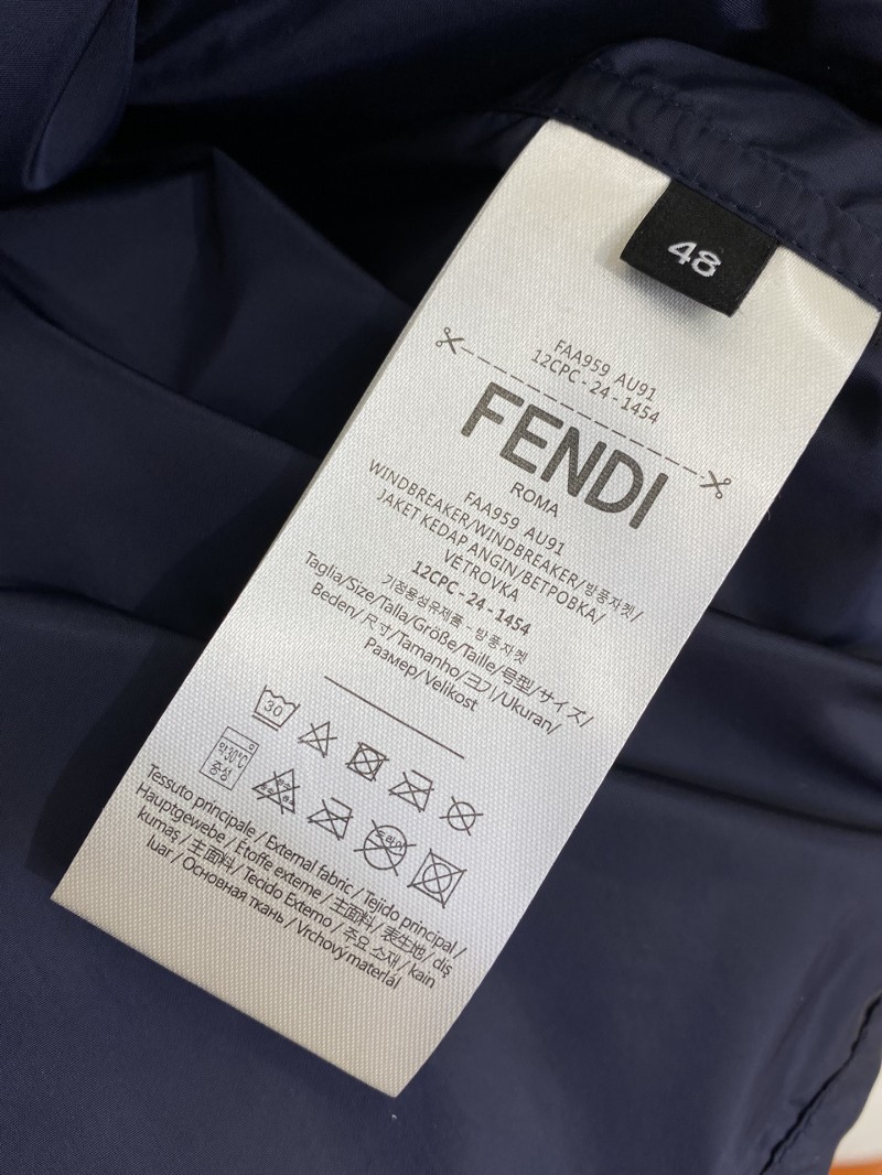 Fendi Badge Embroidered Hooded Jacket Coat 8
