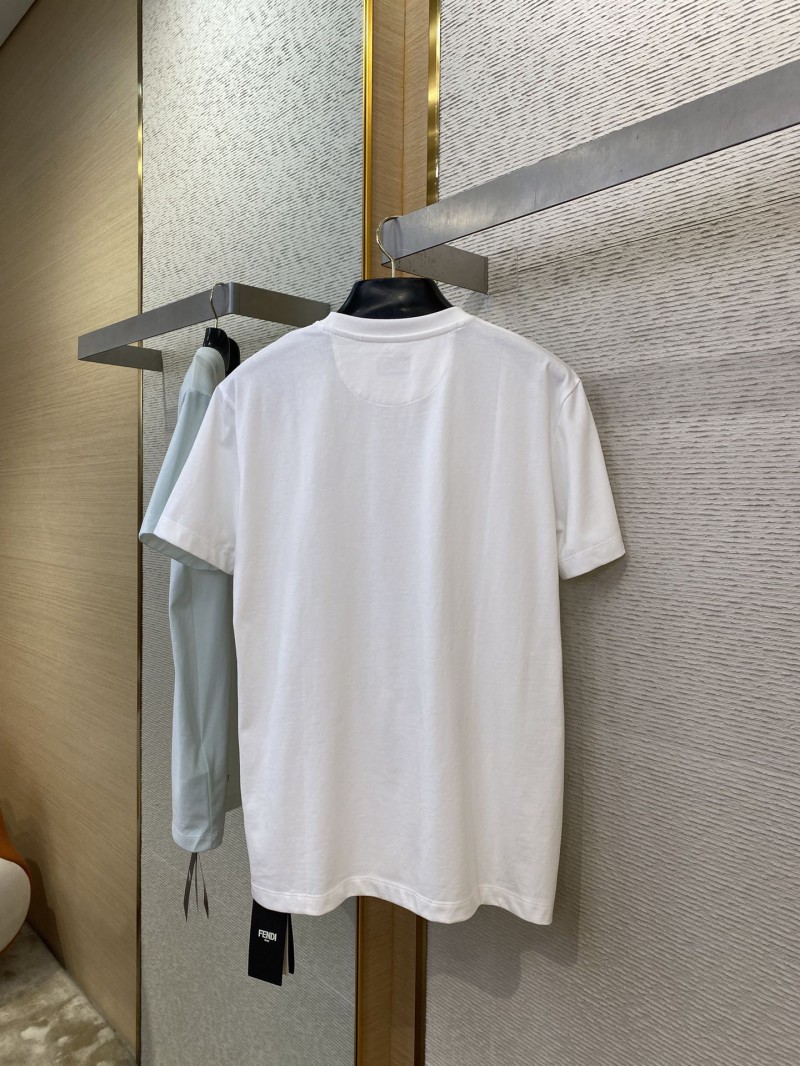 Fendi Chest Logo Embroidery Short Sleeve T-Shirt White 6