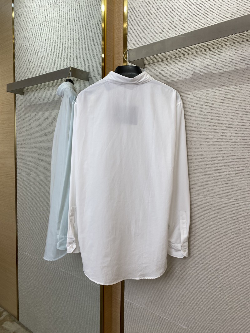 Prada Collar Triangle Logo Shirt White 5