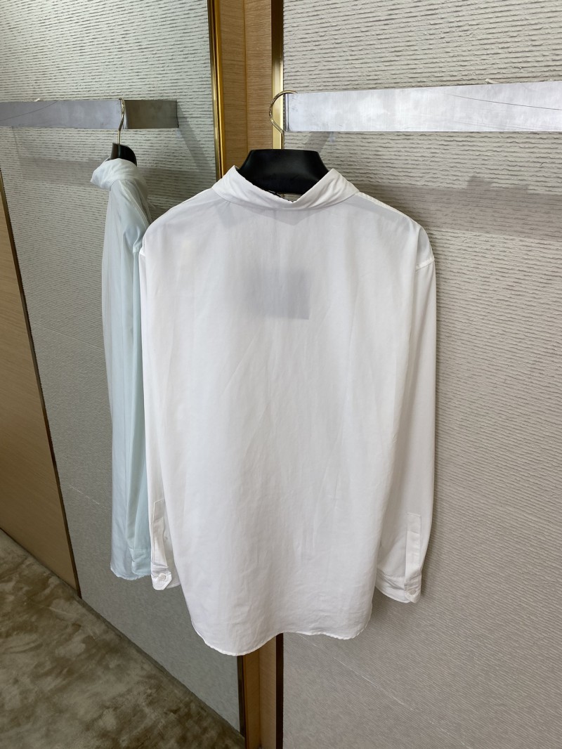 Prada Collar Triangle Logo Shirt White 7