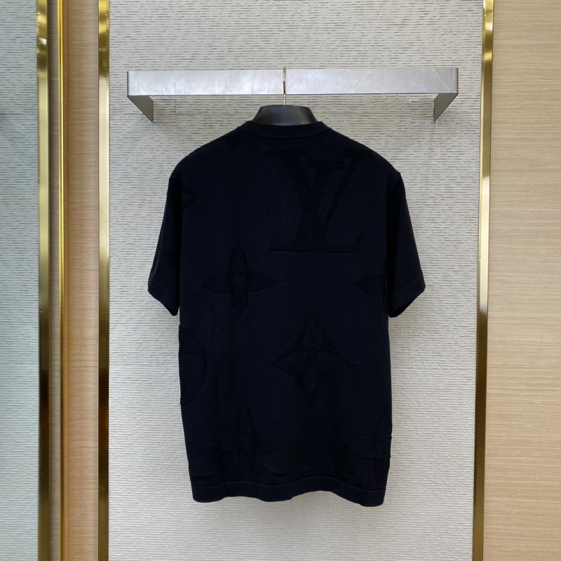 LV logo jacquard knit short-sleeved T-shirt 1