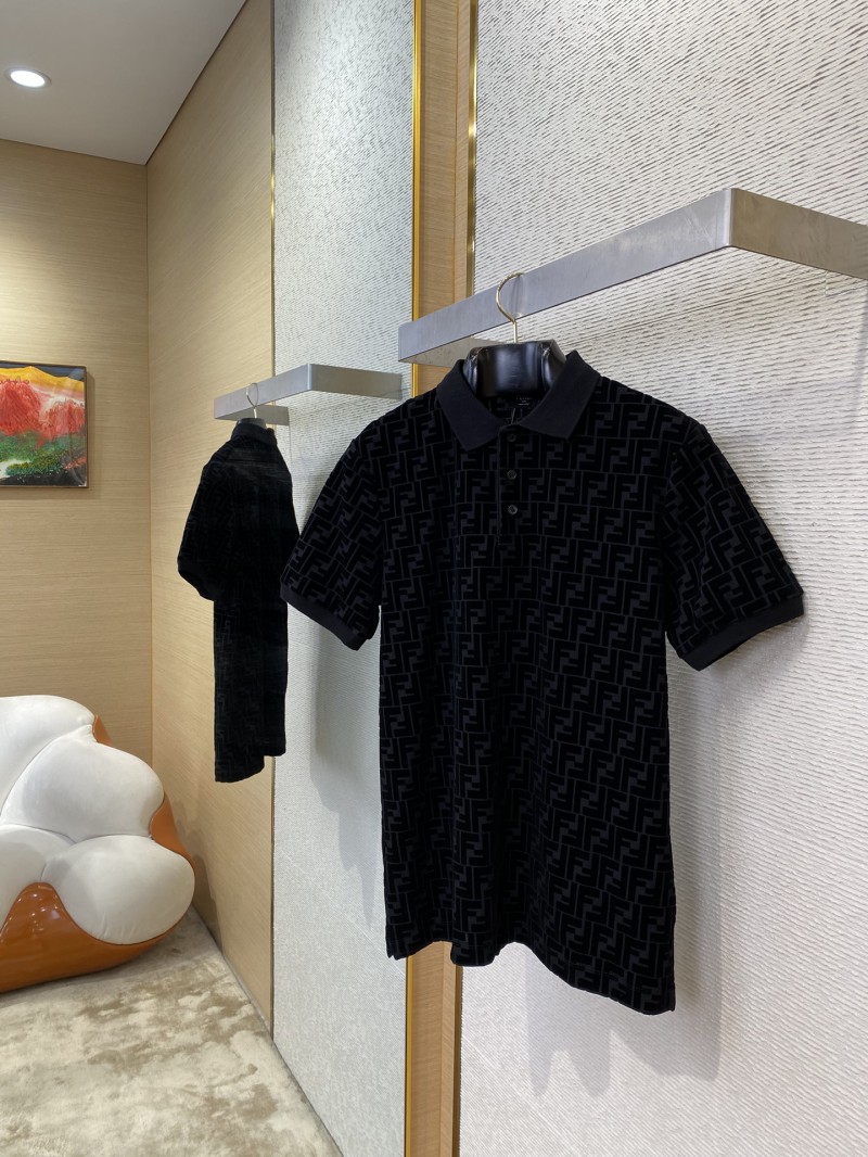 Fendi FF full print flocked polo shirt 2