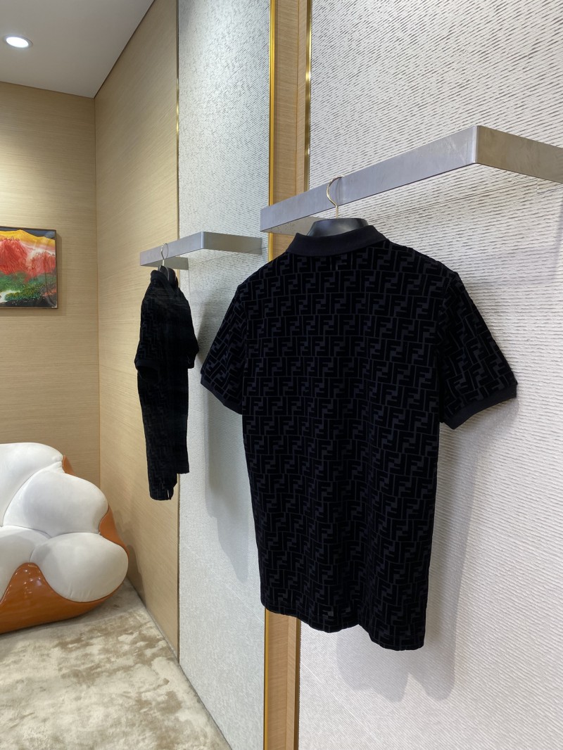 Fendi FF full print flocked polo shirt 3