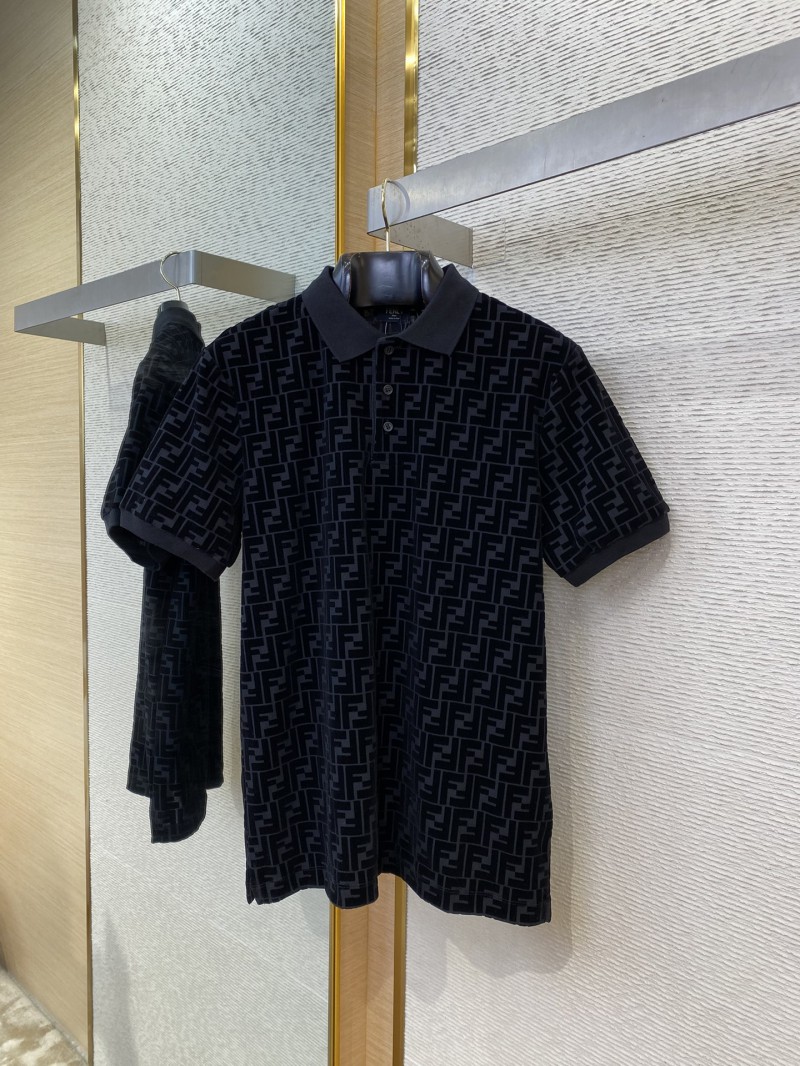 Fendi FF full print flocked polo shirt 4