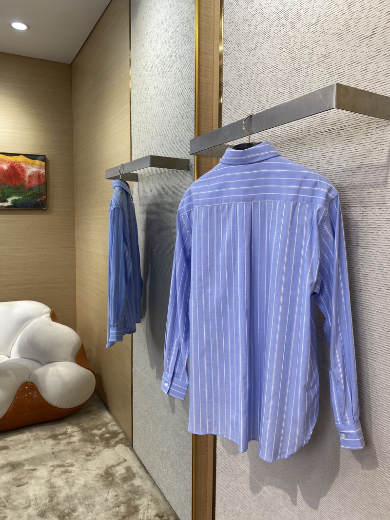 Dior co-branded embroidered striped lapel shirt 3