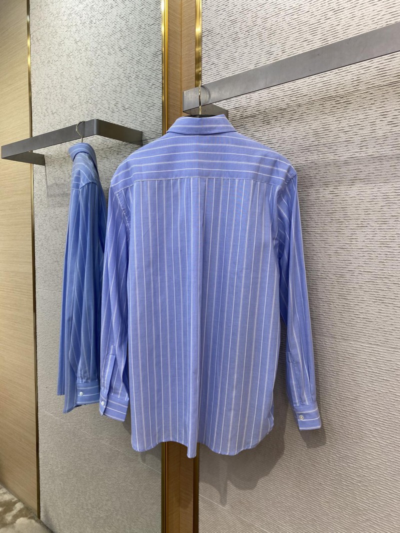 Dior co-branded embroidered striped lapel shirt 6