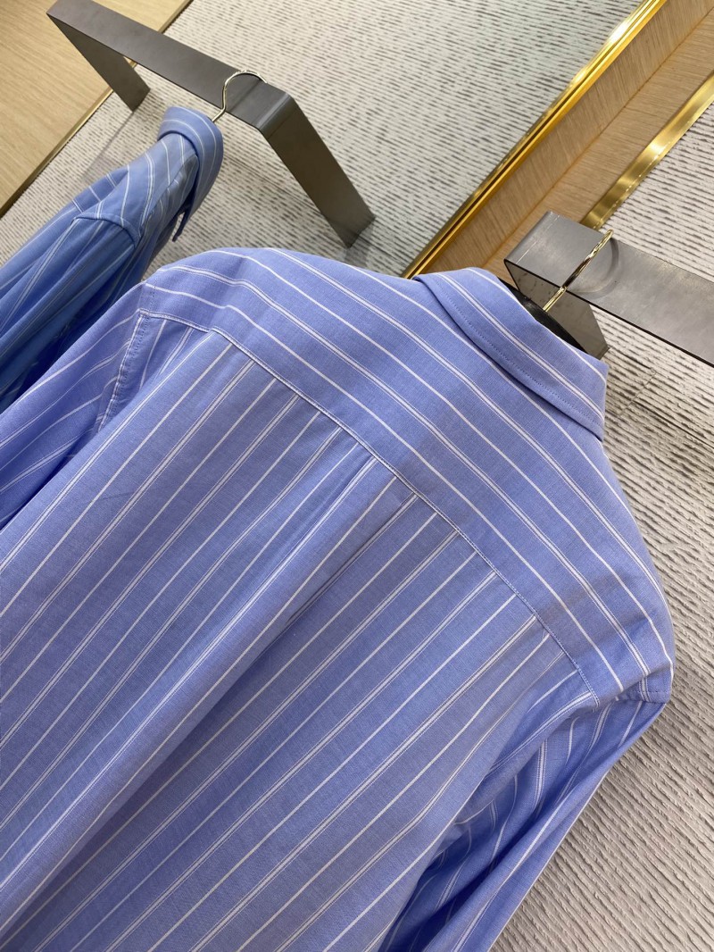 Dior co-branded embroidered striped lapel shirt 7