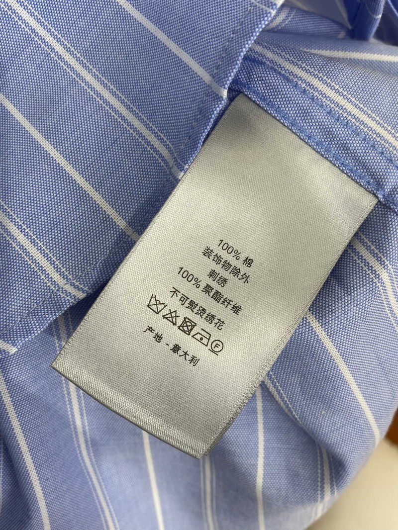 Dior co-branded embroidered striped lapel shirt 8