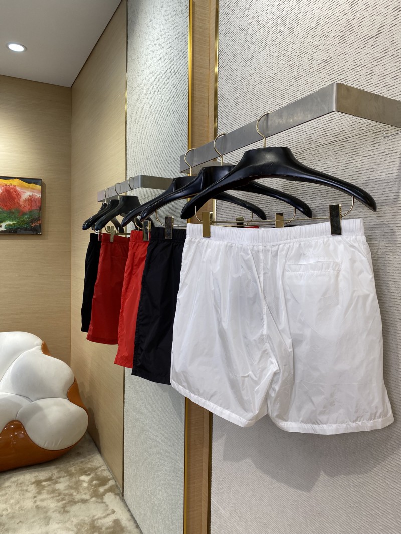 Prada Nylon Triangle Label Shorts Red 3