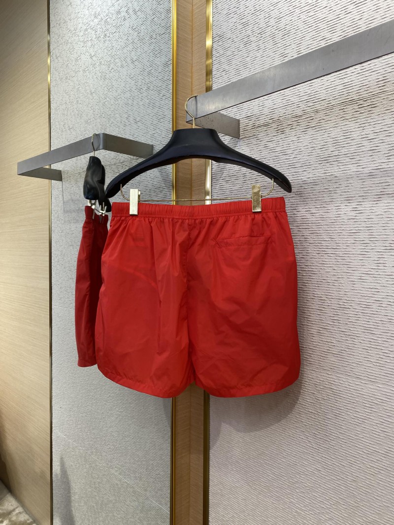 Prada Nylon Triangle Label Shorts Red 6