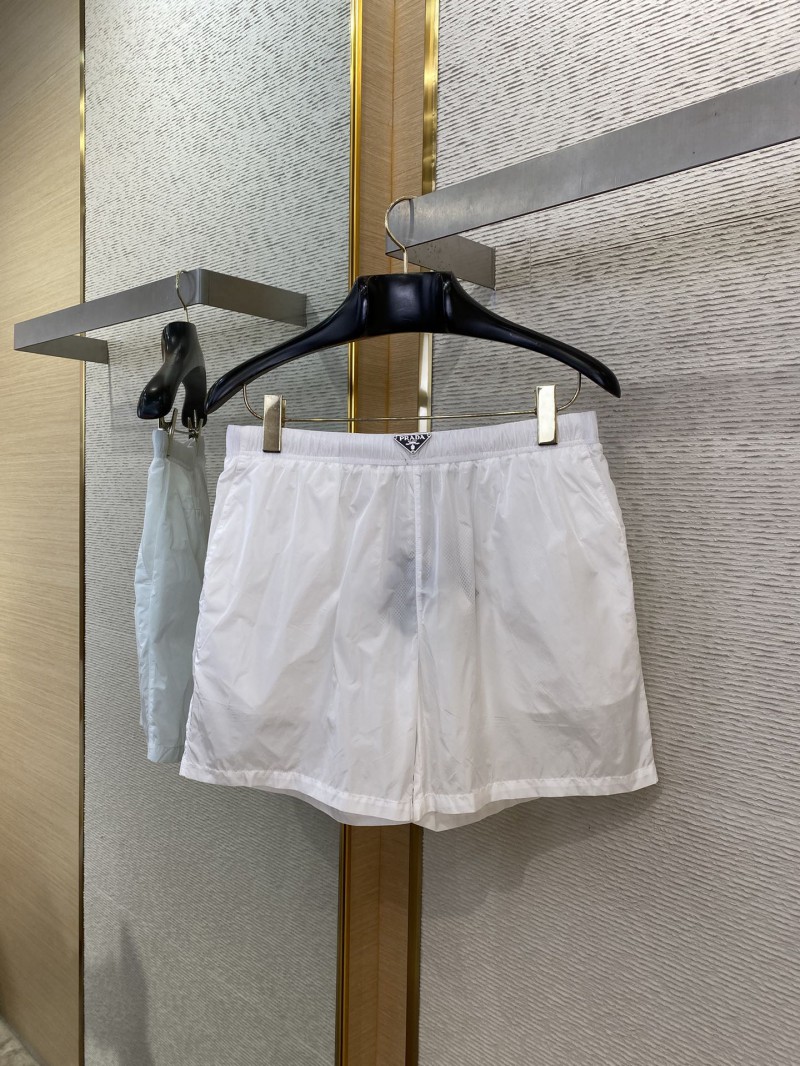 Prada Nylon Triangle Label Shorts White 4