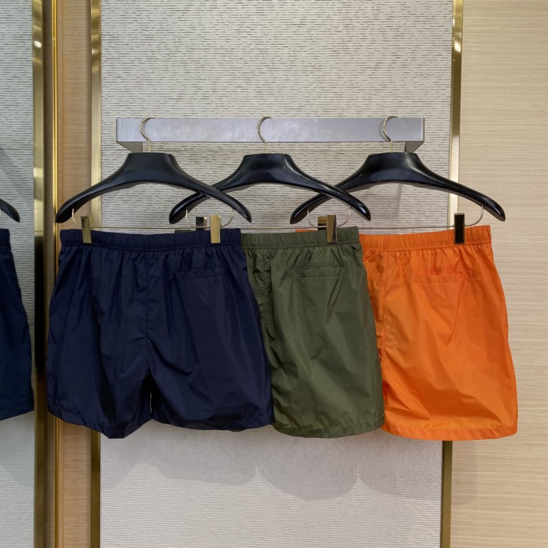 Prada Nylon Triangle Label Shorts Orange 1