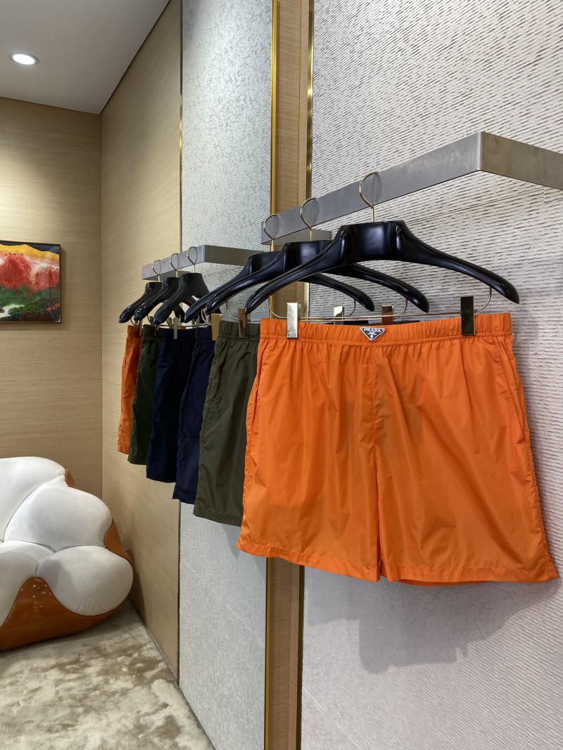 Prada Nylon Triangle Label Shorts Orange 2