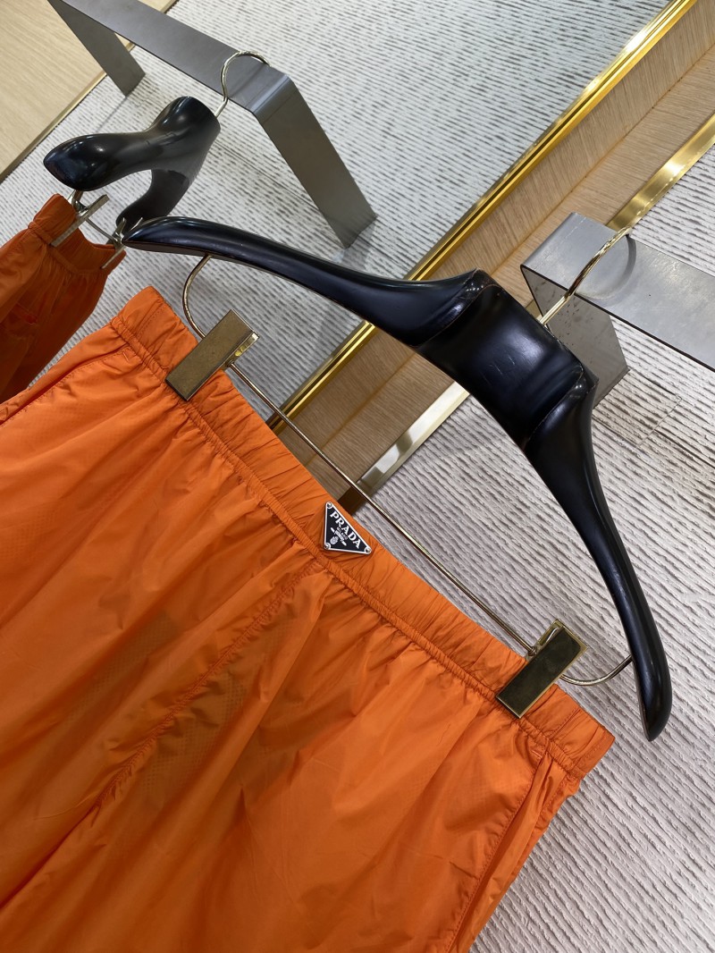 Prada Nylon Triangle Label Shorts Orange 5