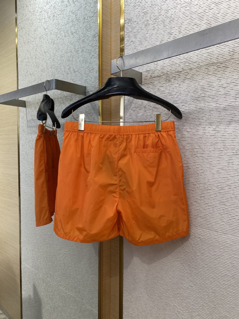 Prada Nylon Triangle Label Shorts Orange 6