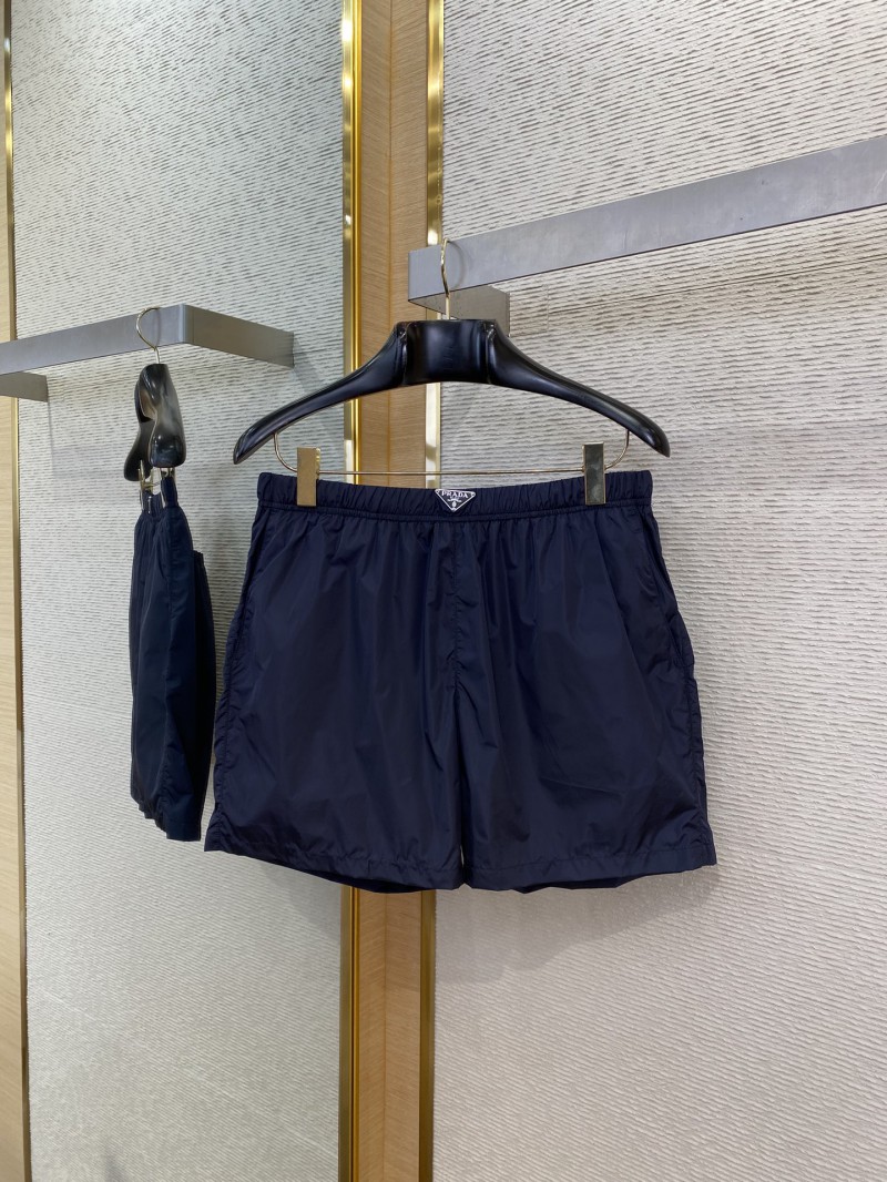 Prada Nylon Triangle Label Shorts Navy Blue 4