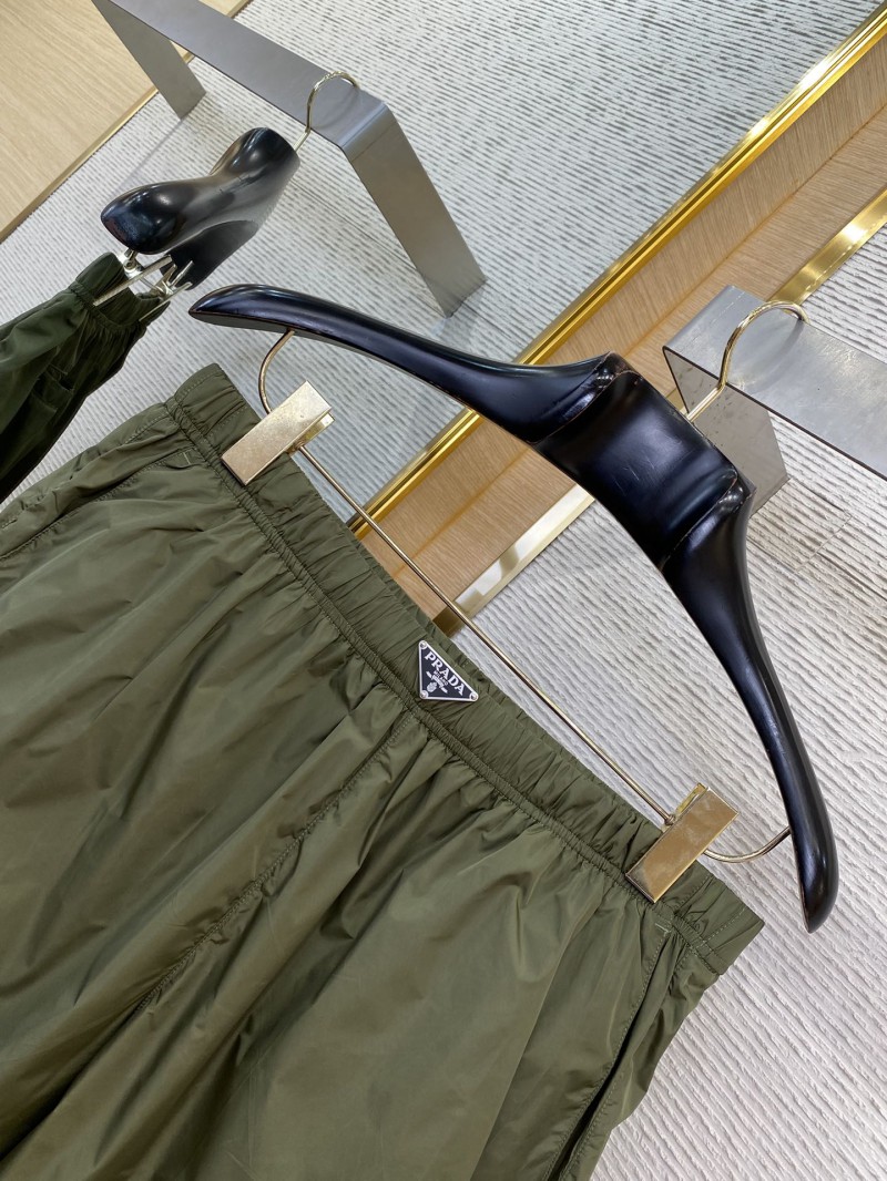Prada Nylon Triangle Label Shorts Green 5