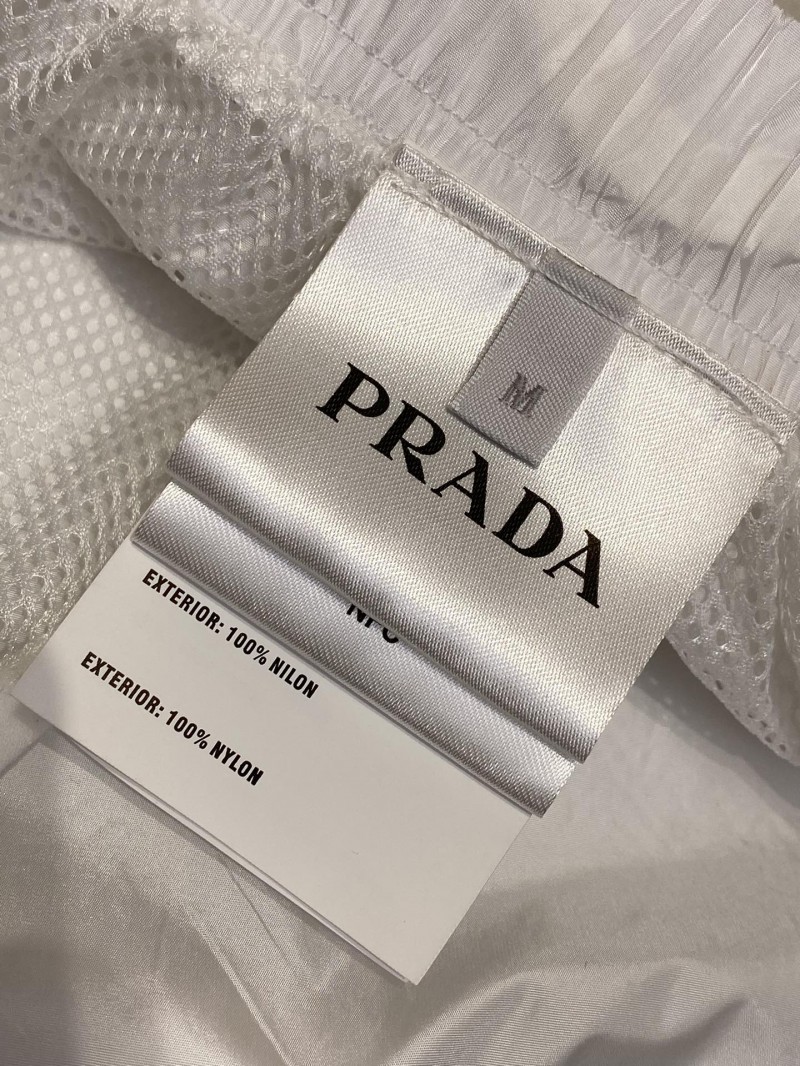 Prada Nylon Triangle Label Shorts White 8