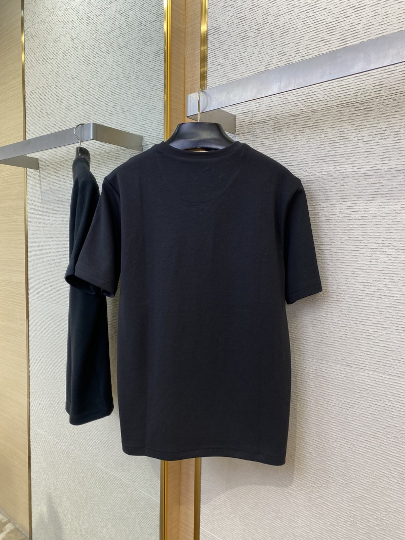 Prada New Triangle Neckline Steel Label Short Sleeve Navy Blue 3