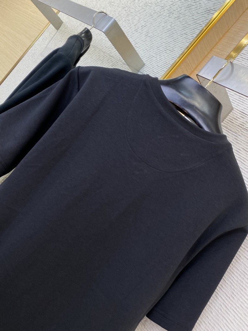 Prada New Triangle Neckline Steel Label Short Sleeve Black 6