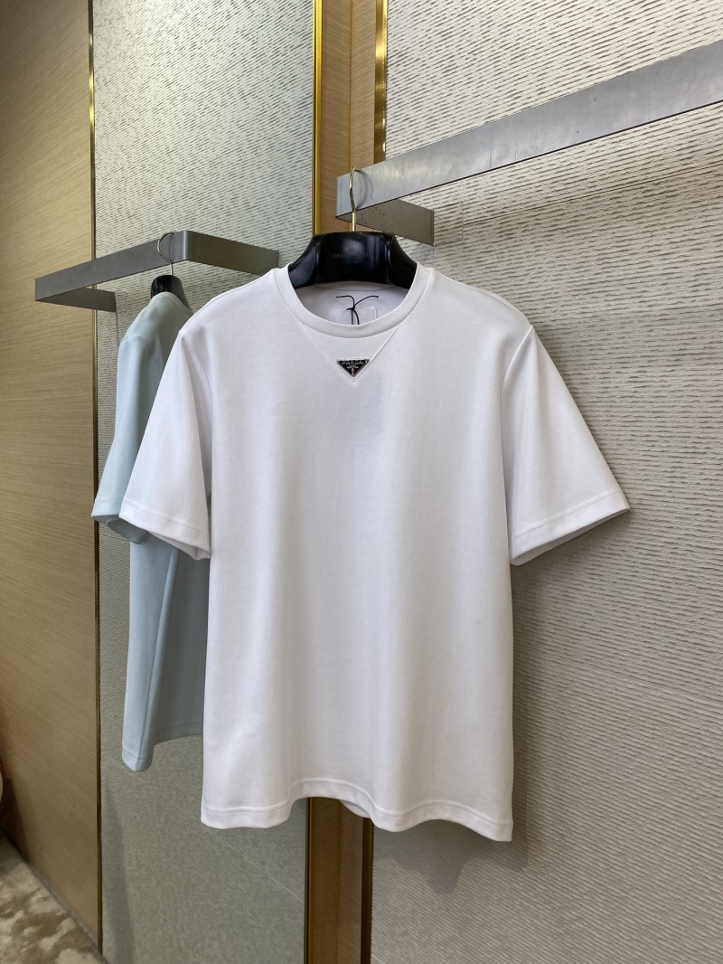 Prada New Triangle Neckline Steel Label Short Sleeve White 4