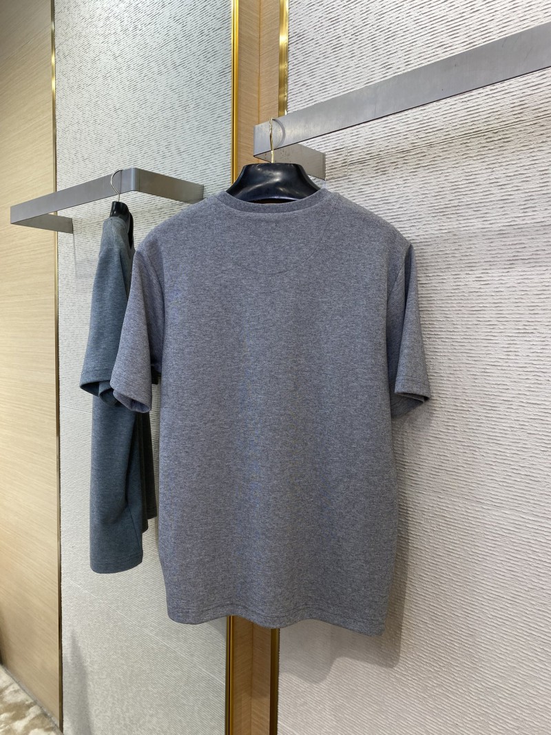 Prada New Triangle Neckline Steel Label Short Sleeve Grey 6