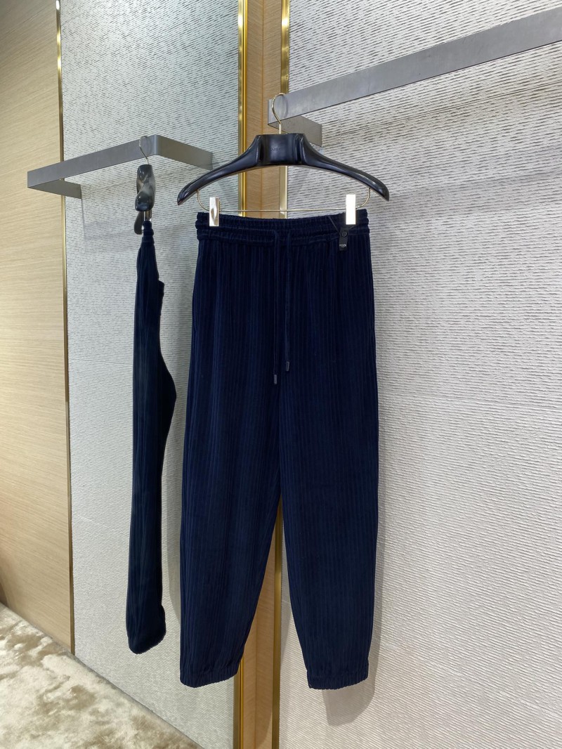 Fendi logo embroidered corduroy casual trousers 4