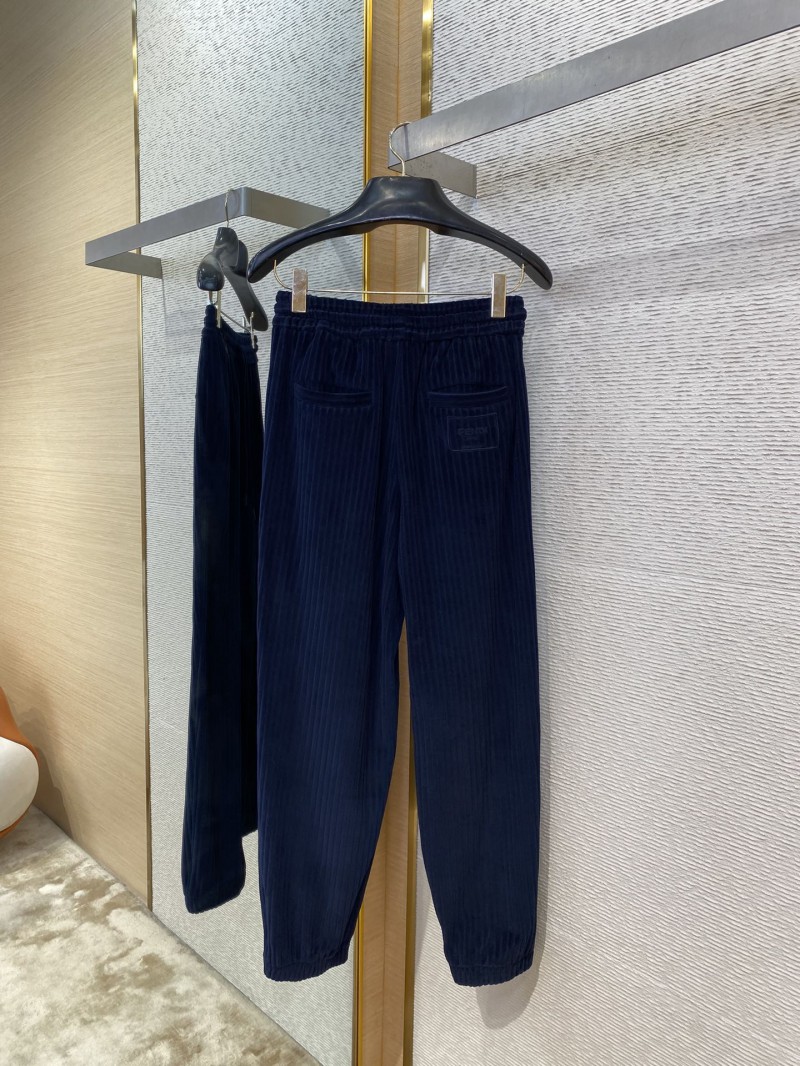 Fendi logo embroidered corduroy casual trousers 6