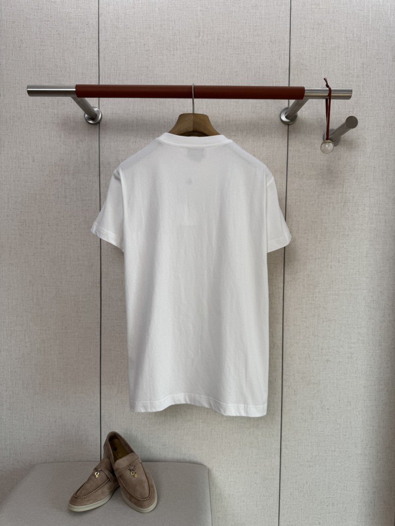HERMES Leather Embroidered Crew Neck Short Sleeve T-Sleeve 1