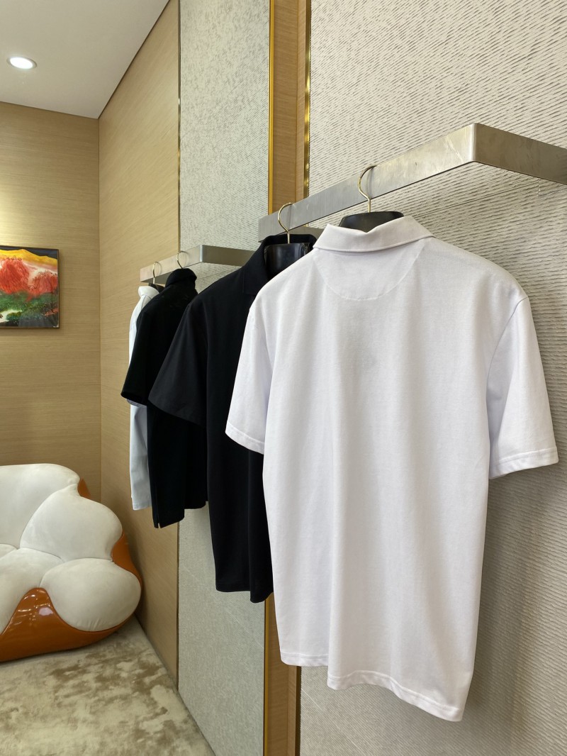 Prada Satin Beaded Floor Zip Polo Shirt Black 2