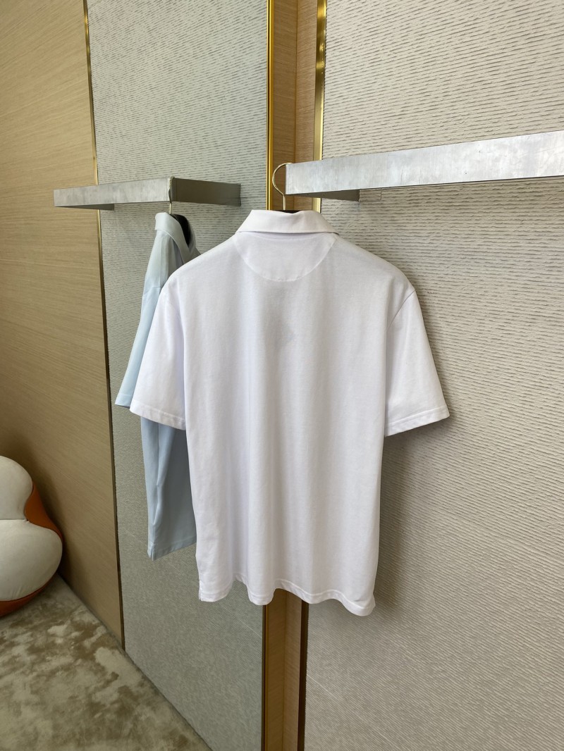 Prada Satin Beaded Floor Zip Polo Shirt White 7