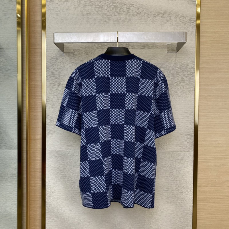 LV Check Beaded Knit Short Sleeve 1