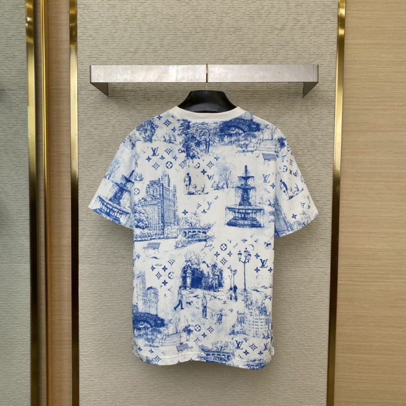 LV Dog Walking Print Short Sleeve T-Shirt 1