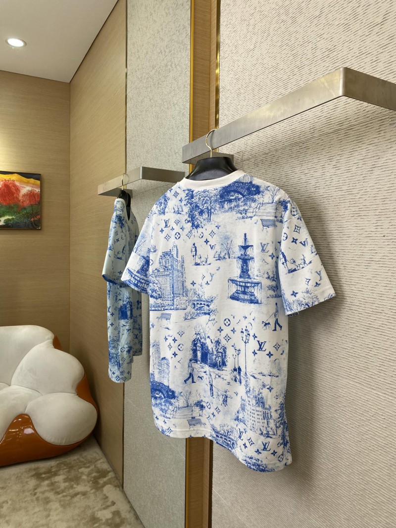 LV Dog Walking Print Short Sleeve T-Shirt 3