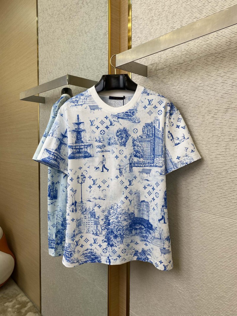 LV Dog Walking Print Short Sleeve T-Shirt 4