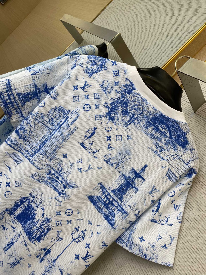 LV Dog Walking Print Short Sleeve T-Shirt 7