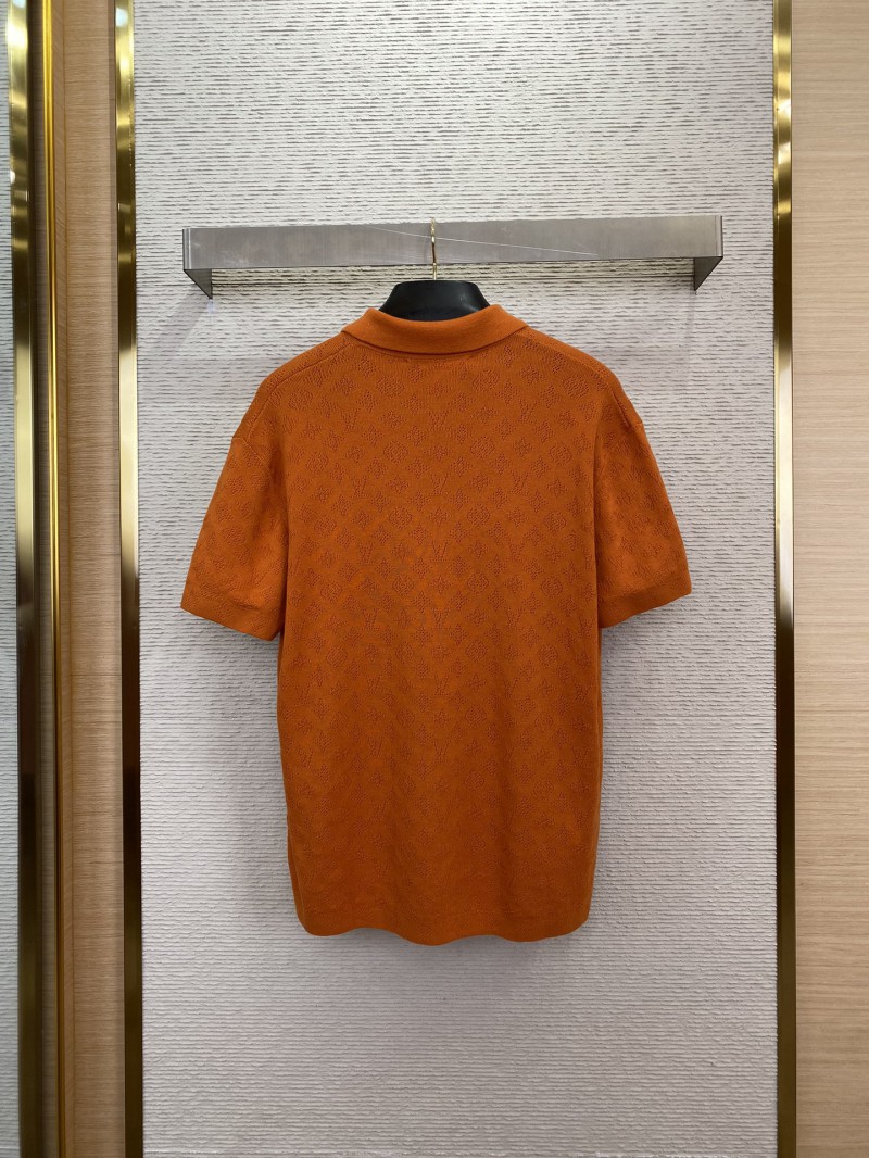 LV cut-out jacquard knit polo short-sleeved T-shirt 1