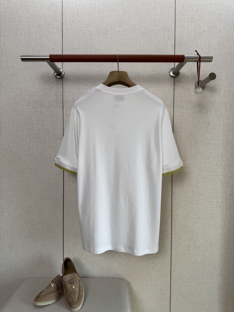 HERMES Cuffed Clash Short Sleeve T-Shirt White 1