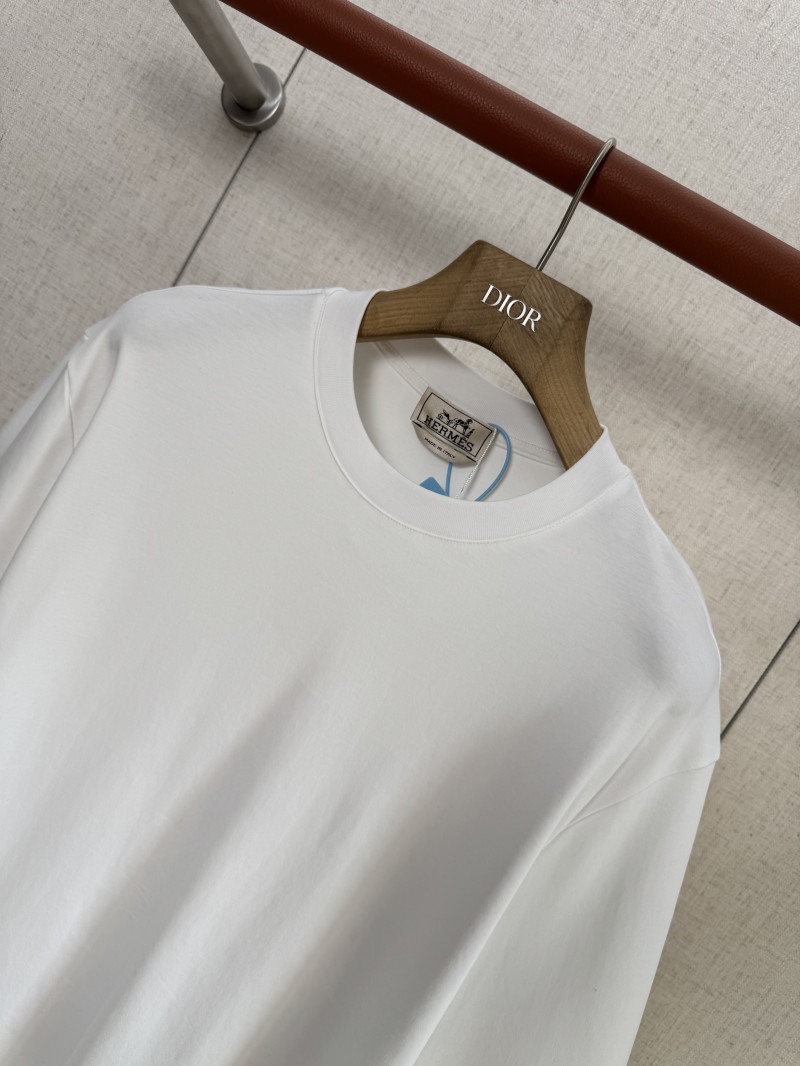HERMES Cuffed Clash Short Sleeve T-Shirt White 2