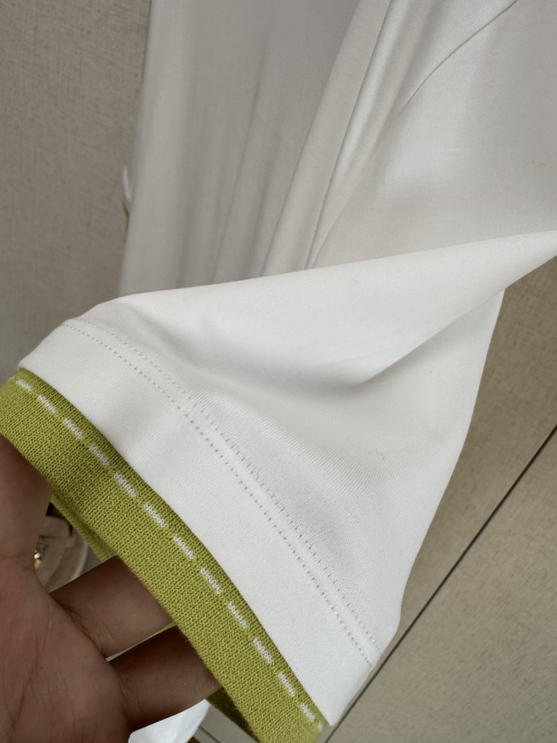 HERMES Cuffed Clash Short Sleeve T-Shirt White 3