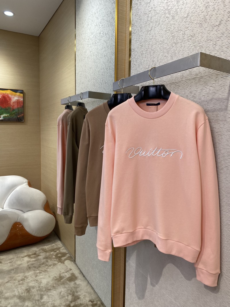 LV Hand Signed Embroidered Monogram Crew Sweatshirt Brown 2