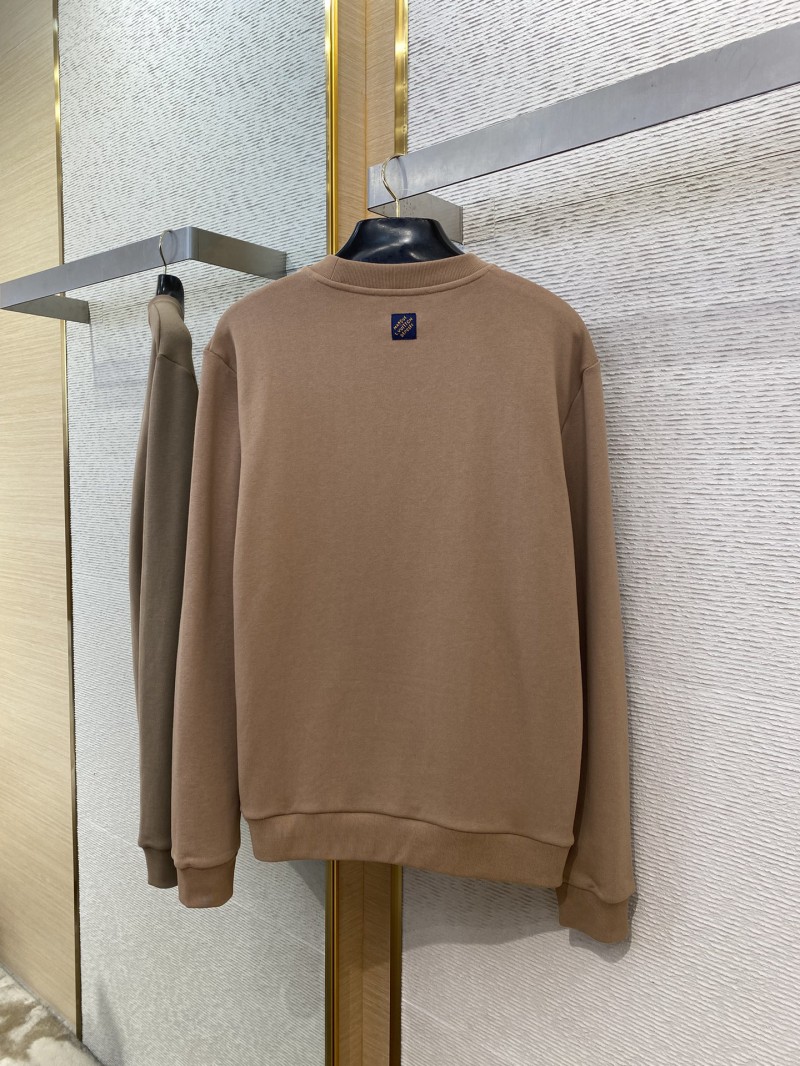 LV Hand Signed Embroidered Monogram Crew Sweatshirt Brown 6