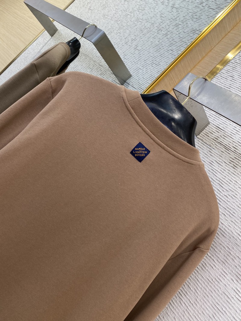 LV Hand Signed Embroidered Monogram Crew Sweatshirt Brown 7