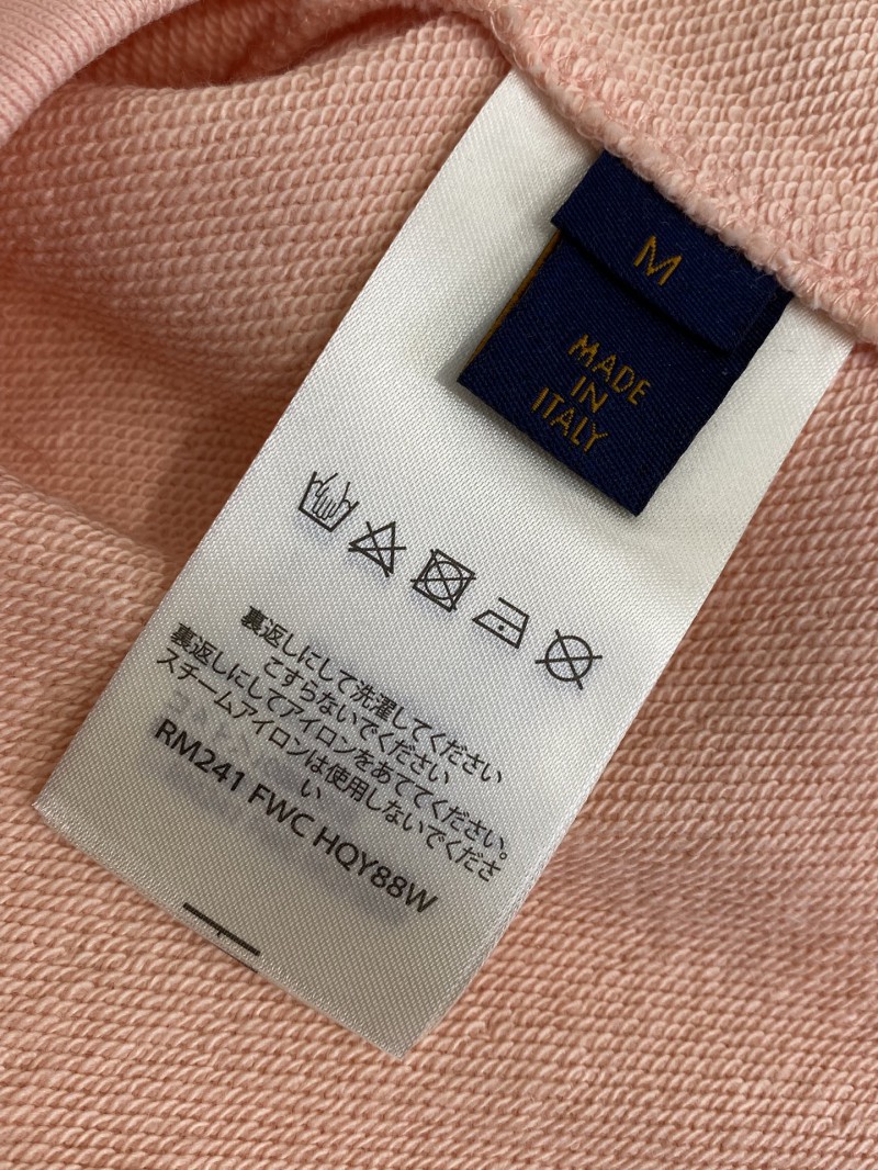 LV Hand Signed Embroidered Monogram Crew Sweatshirt Pink 8