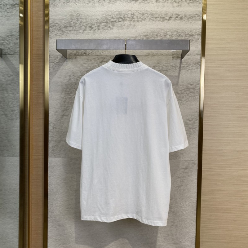 LV logo embroidered jersey collar short sleeve T-shirt 1