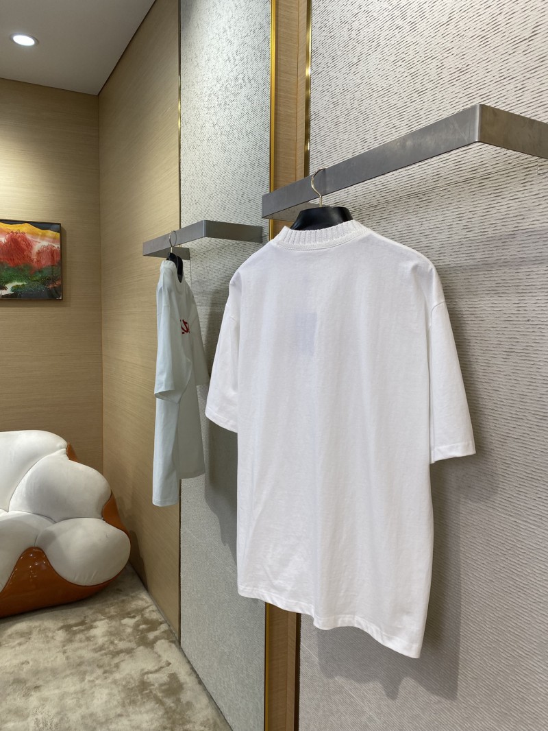 LV logo embroidered jersey collar short sleeve T-shirt 3
