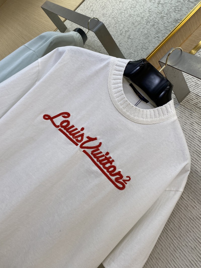 LV logo embroidered jersey collar short sleeve T-shirt 5