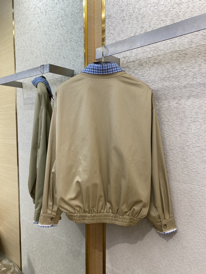 Miu Miu Check Removable Lapel Zip Jacket Coat 6