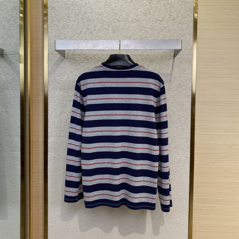 Miu Miu Striped Loose Long Sleeve T-Shirt 1
